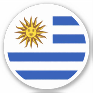 Uruguay Flagga Rund Klistermarke Klistermärken