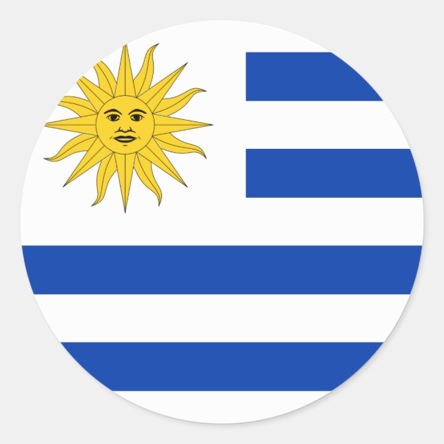Uruguay Flagga Runt Klistermärke (Framsida)