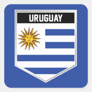 Uruguay Flagga Shield Fyrkantigt Klistermärke