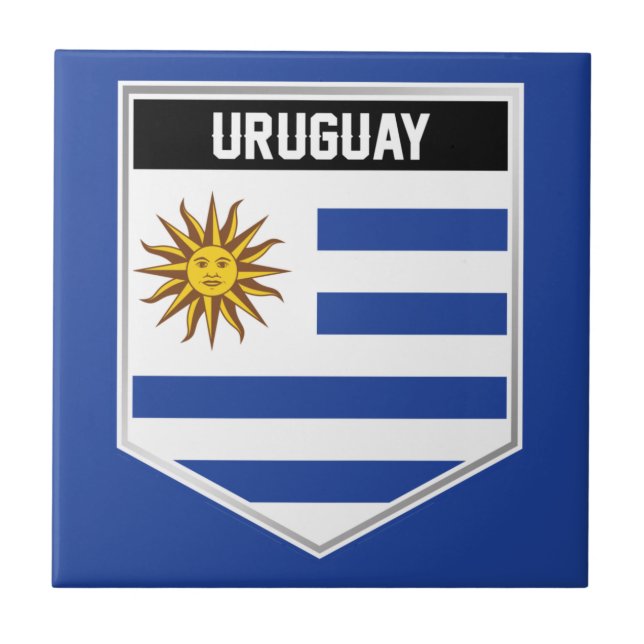 Uruguay Flagga Shield Kakelplatta (Framsidan)