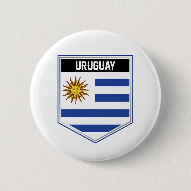 Uruguay Flagga Shield Knapp (Framsida)