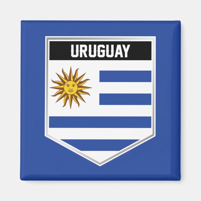 Uruguay Flagga Shield Magnet (Framsidan)
