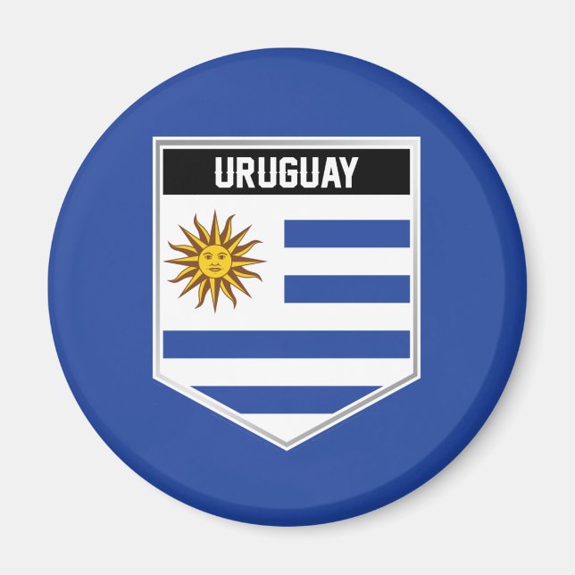 Uruguay Flagga Shield Magnet (Framsidan)