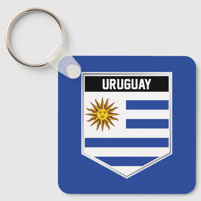 Uruguay Flagga Shield Nyckelring (Framsida)