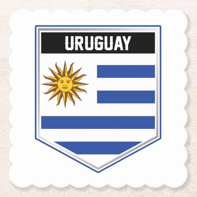 Uruguay Flagga Shield Underlägg Papper (Framsida)