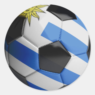 Uruguay flagga Soccer Ball Runt Klistermärke