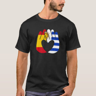 Uruguay Flagga Spain Flagga Vänskap Brotherown Han T Shirt