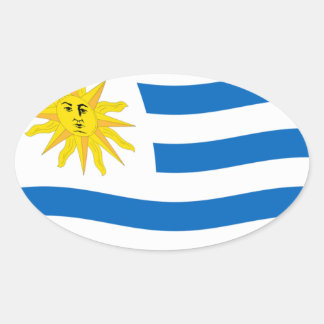 Uruguay Flagga Sticker Ovalt Klistermärke