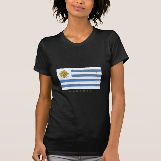 Uruguay Flagga T Shirt (Framsida)