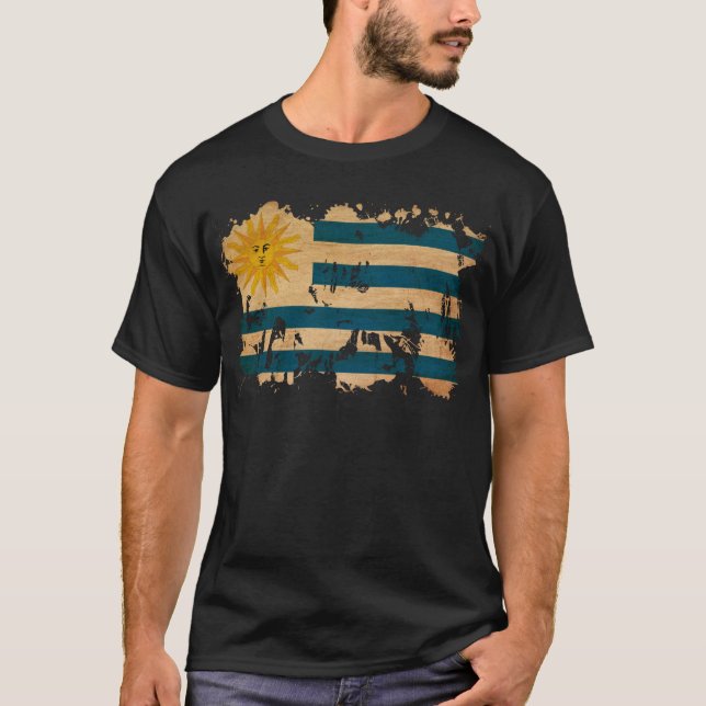 Uruguay flagga t-shirt (Framsida)