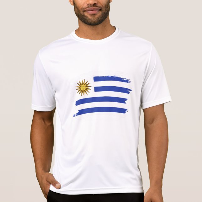 Uruguay flagga t shirt (Framsida)