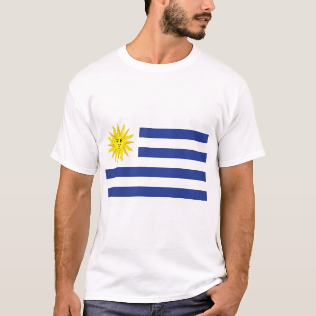 Uruguay Flagga T Shirt (Framsida)