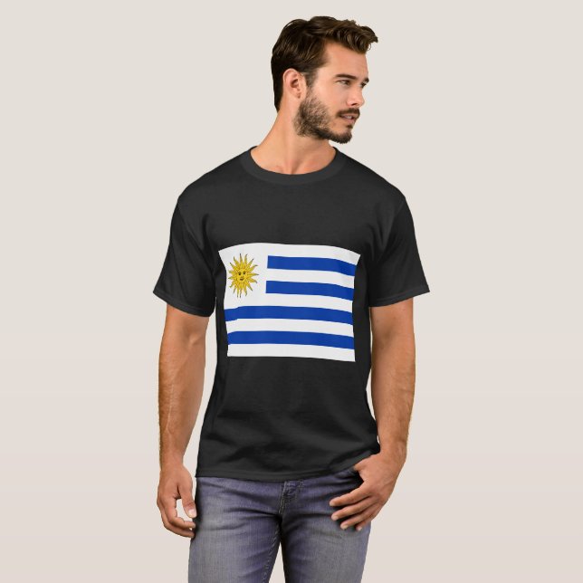 Uruguay Flagga T Shirt (Hel framsida)