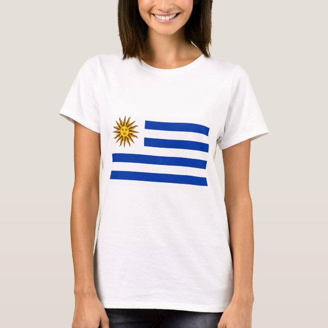 Uruguay Flagga T Shirt (Framsida)