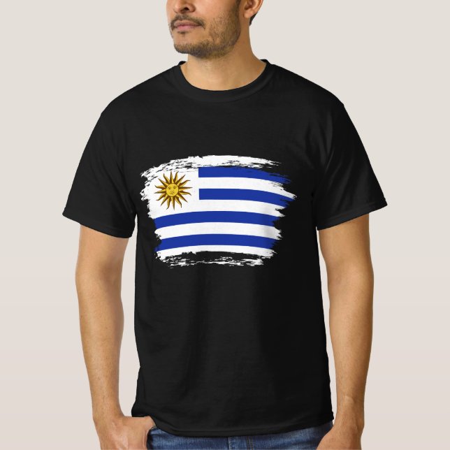 Uruguay flagga t shirt (Framsida)
