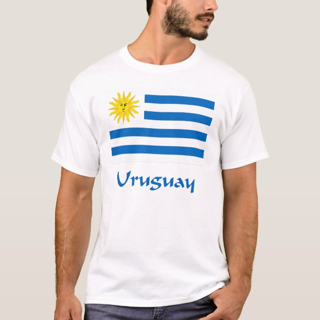 Uruguay flagga tee shirt (Framsida)