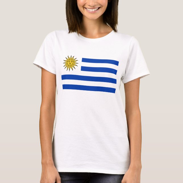 Uruguay flagga tee shirt (Framsida)