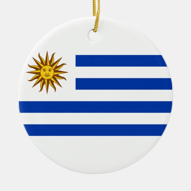 Uruguay-Flagga (Uruguay) Julgransprydnad Keramik (Framsidan)