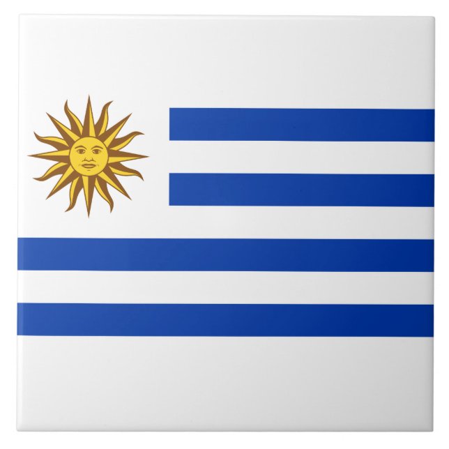 Uruguay-Flagga (Uruguay) Kakelplatta (Framsidan)