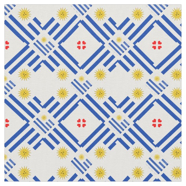 Uruguay Flagga & Uruguay Trendig Fabric mode Tyg (Närbild)