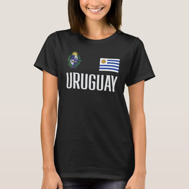 Uruguay-Flagga uruguayanskt fotbolls-EM Fläkt Mana T Shirt (Framsida)