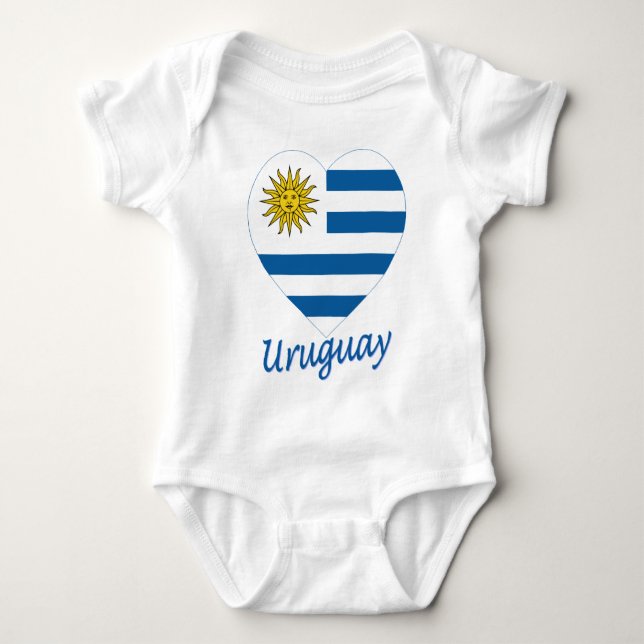 Uruguay flaggahjärta tee shirt (Framsida)