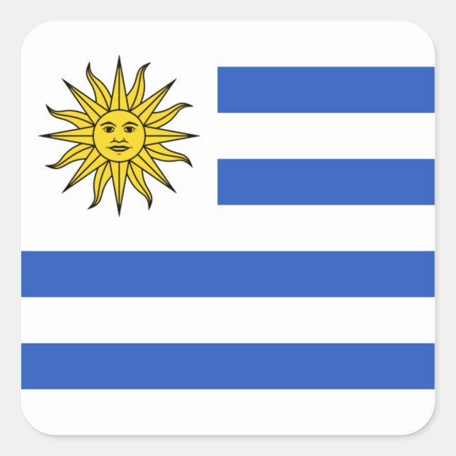 Uruguay flaggaklistermärke fyrkantigt klistermärke (Framsida)