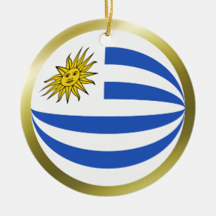 Uruguay flaggaprydnad julgransprydnad keramik
