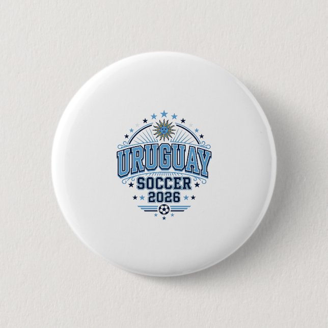 Uruguay Fotboll 2026 Fotboll Fet Land Typografi Knapp (Framsida)