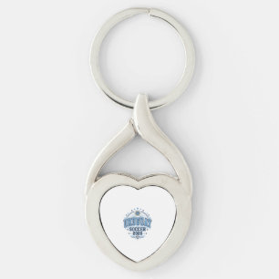Uruguay Fotboll 2026 Fotboll Fet Land Typografi Twisted Heart Silverfärgad Nyckelring