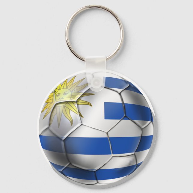 Uruguay-fotbollsgåvor från Charruas flagga Nyckelring (Framsida)