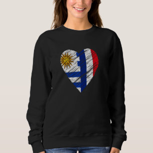 Uruguay Frankrike Heart Fransk Flagga Uruguay Flag T Shirt