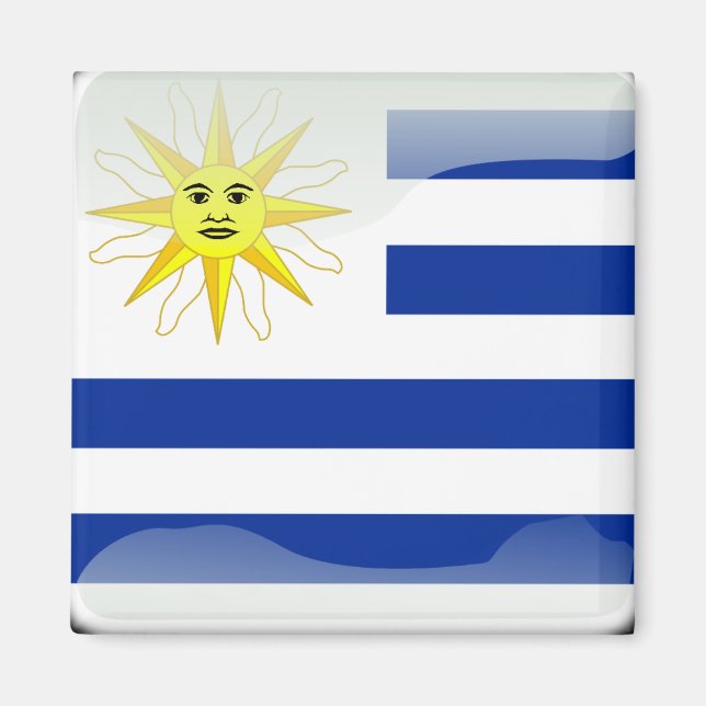 Uruguay glossy flagga magnet (Framsidan)