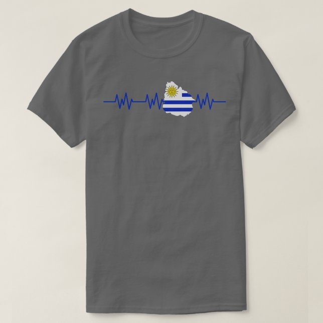 Uruguay Heartslag Flagga Pulse T Shirt (Design framsida)