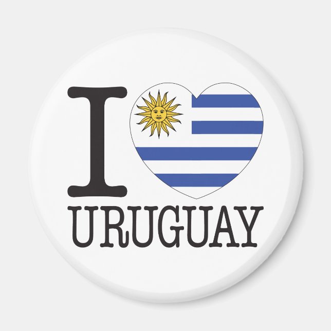 Uruguay Kärlek v2 Magnet (Framsidan)