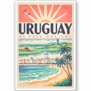 Uruguay Kultur Illustration Resa Konst Vintage Klistermärken