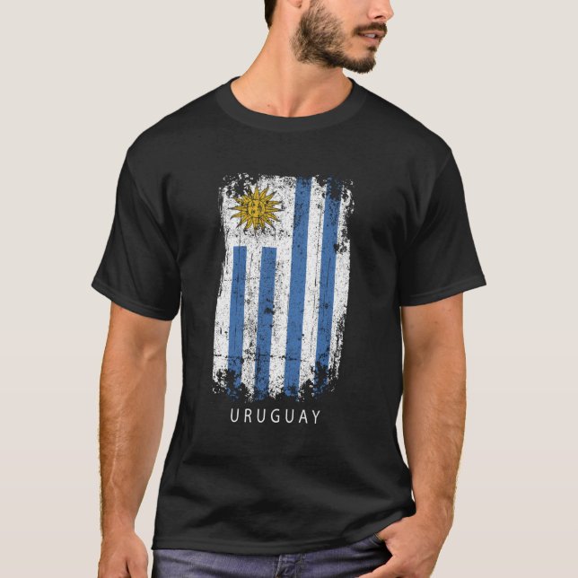Uruguay Land Flagga Uruguay T Shirt (Framsida)