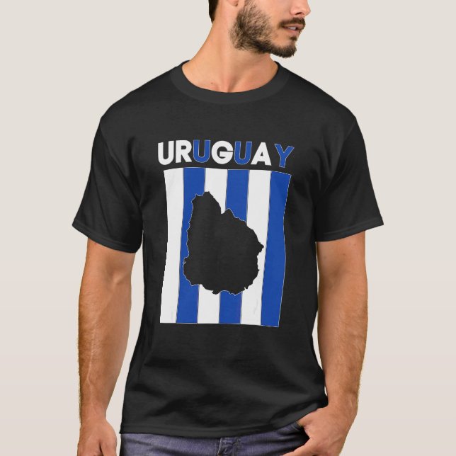 Uruguay Landsgränser T Shirt (Framsida)