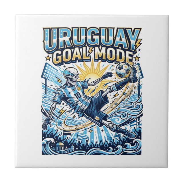 Uruguay Mål Läge Skelett Anfallare Nationer Dynami Kakelplatta (Framsidan)