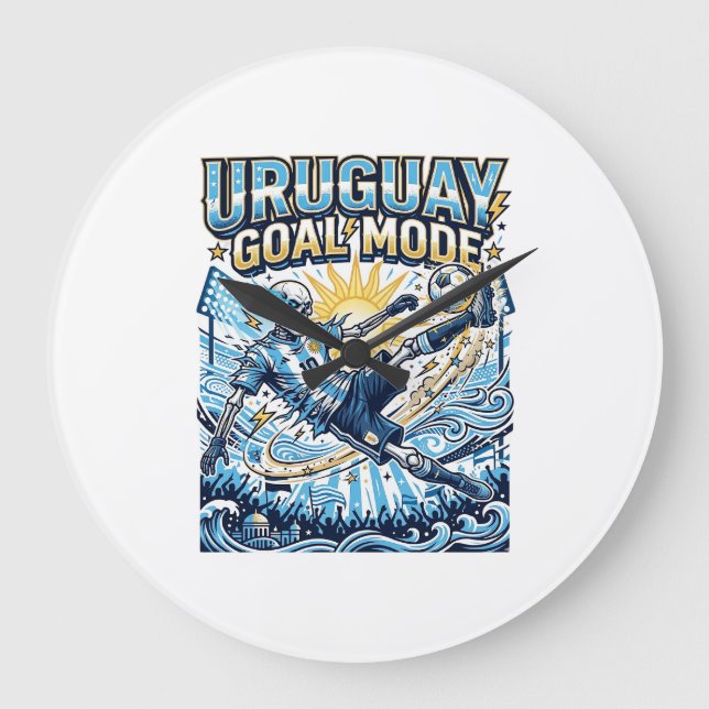 Uruguay Mål Läge Skelett Anfallare Nationer Dynami Stor Klocka (Framsida)