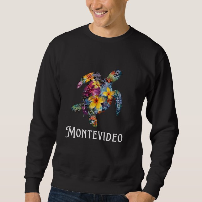Uruguay Montevideo Turte Montevideo Lång Ärmad Tröja (Framsida)