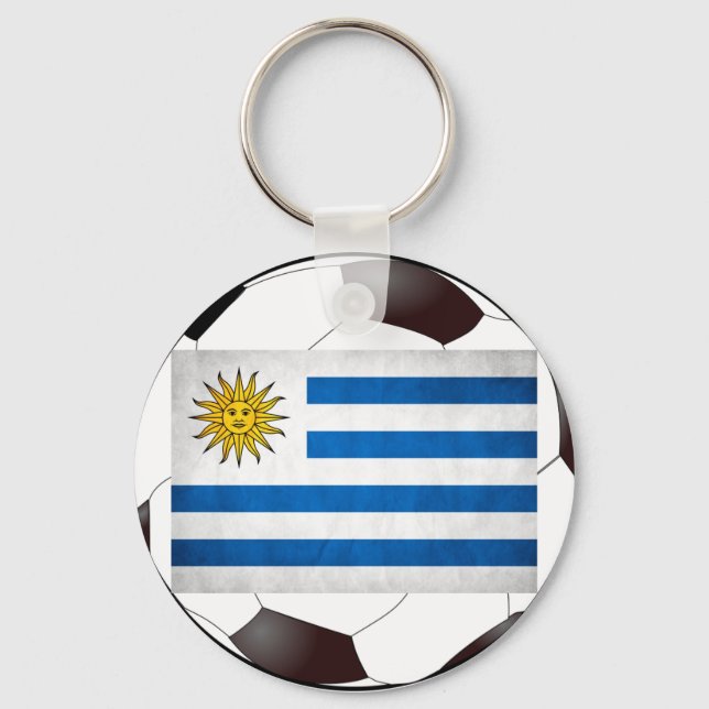 Uruguay National Flagga Nyckelring (Framsida)