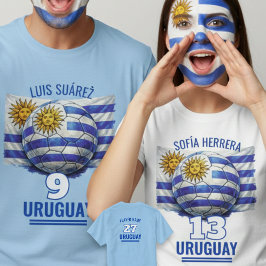 Uruguay National Football Heritage Flag Soccer T Shirt