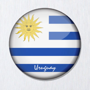 Uruguay och flagga/sportfantaster magnet