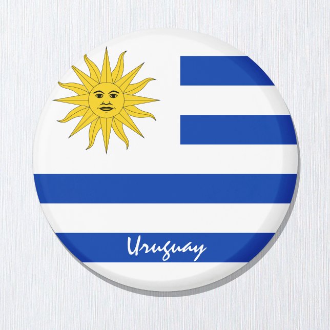 Uruguay och flagga/sportfantaster magnet (Skapare uppladdad)