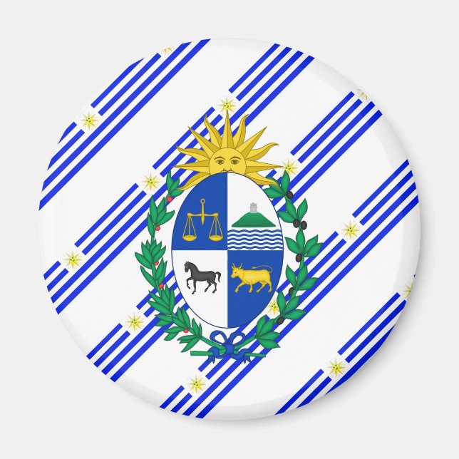 Uruguay rand flagga magnet (Framsidan)