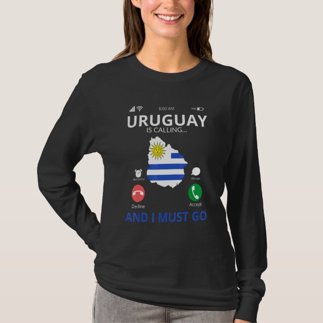 Uruguay ringer - Uruguay Flagga T Shirt (Framsida)