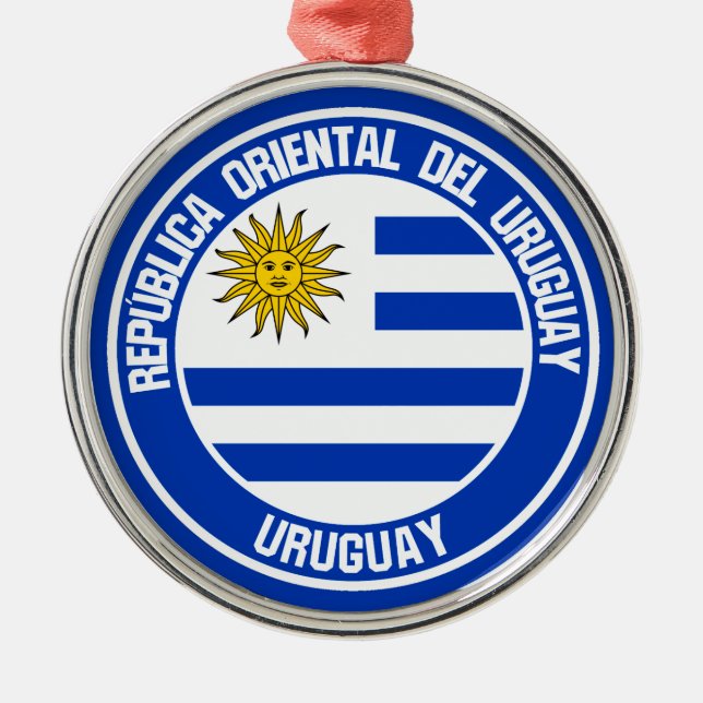 Uruguay Round Emblem Julgransprydnad Metall (Framsidan)