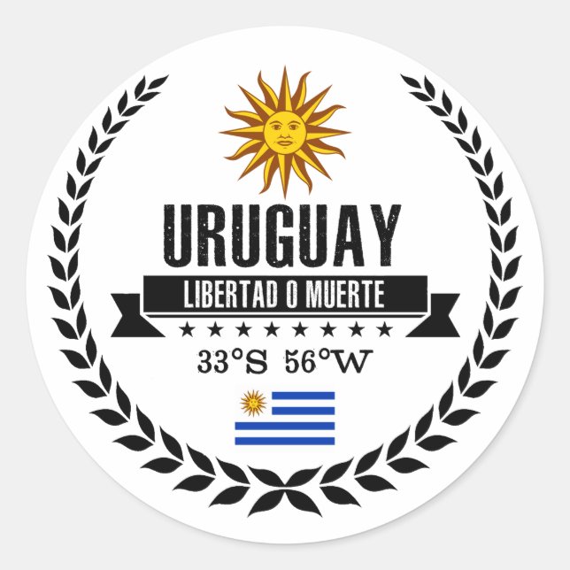 Uruguay Runt Klistermärke (Framsida)