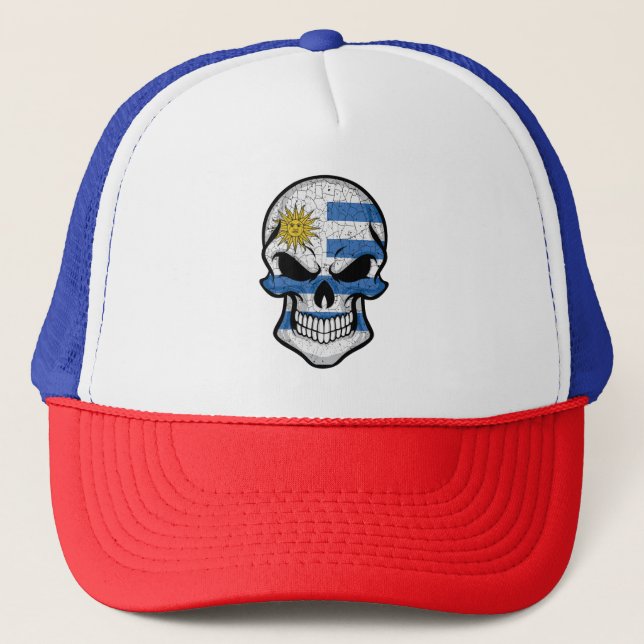 Uruguay Smiling Skull Flagga Keps (Framsida)